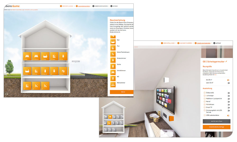 Lebensräume-Konfigurator: Alle Zimmer im Haus eintragen und virtuell ausstatten